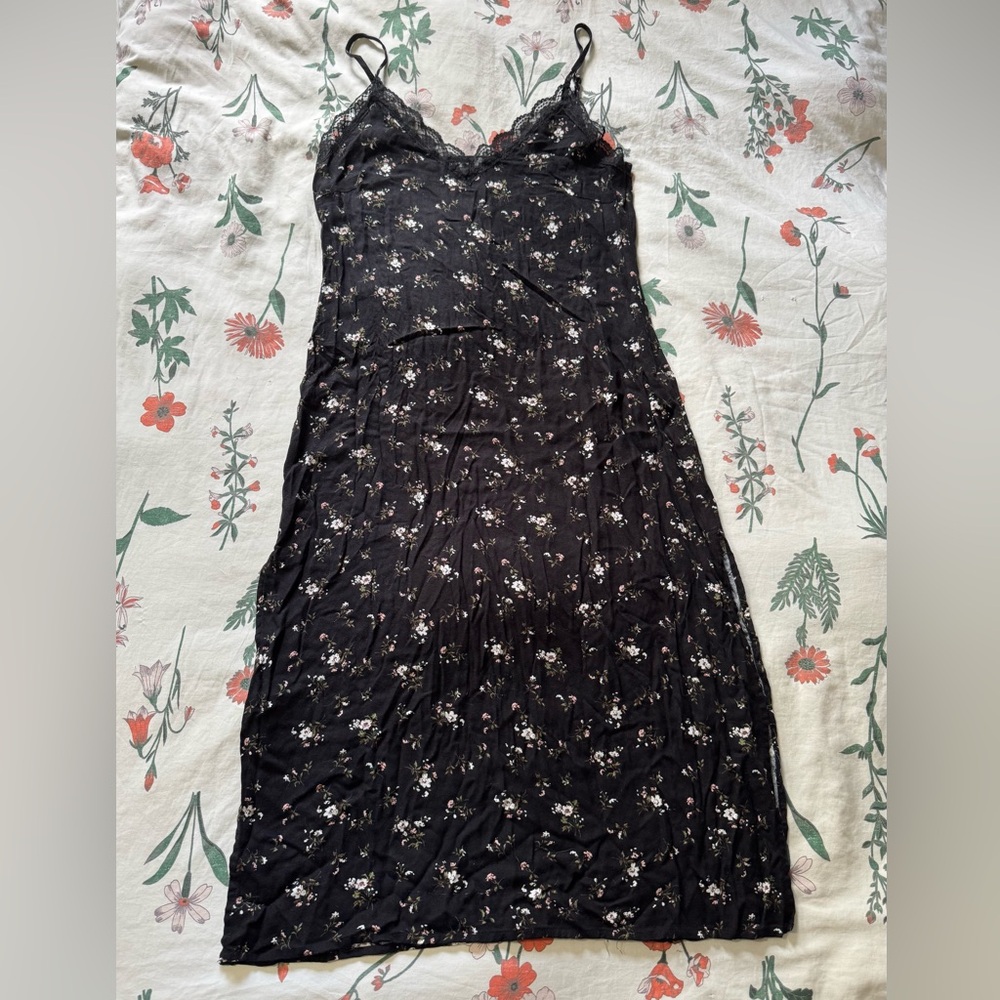 Floral Black Dress